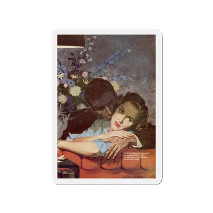 Never Another Love (Pt. 2), Redbook, November 1948 (Magazine Illustration) Refrigerator Magnet 3 Inch - The Sticker Space