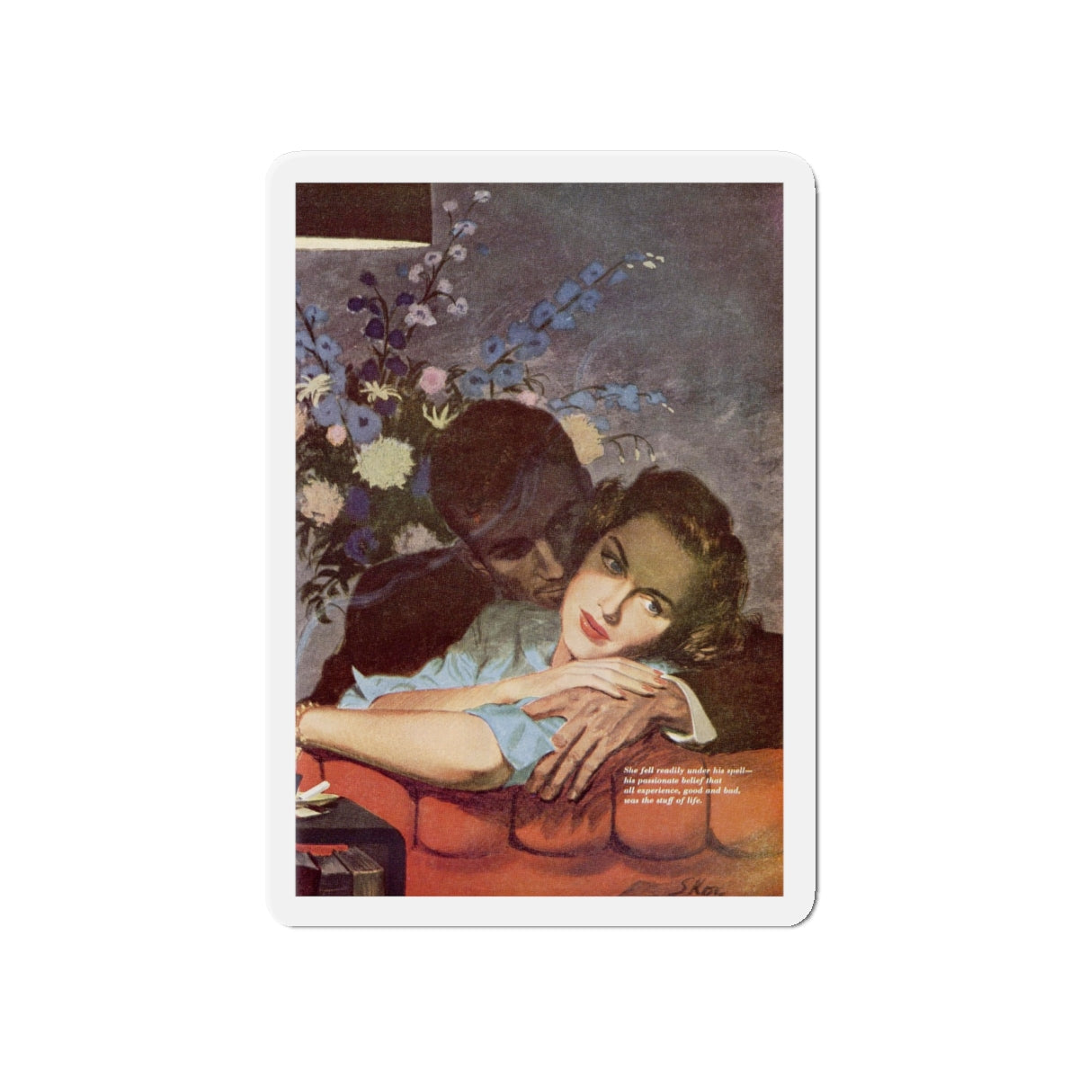 Never Another Love (Pt. 2), Redbook, November 1948 (Magazine Illustration) Refrigerator Magnet-4" x 4"-The Sticker Space