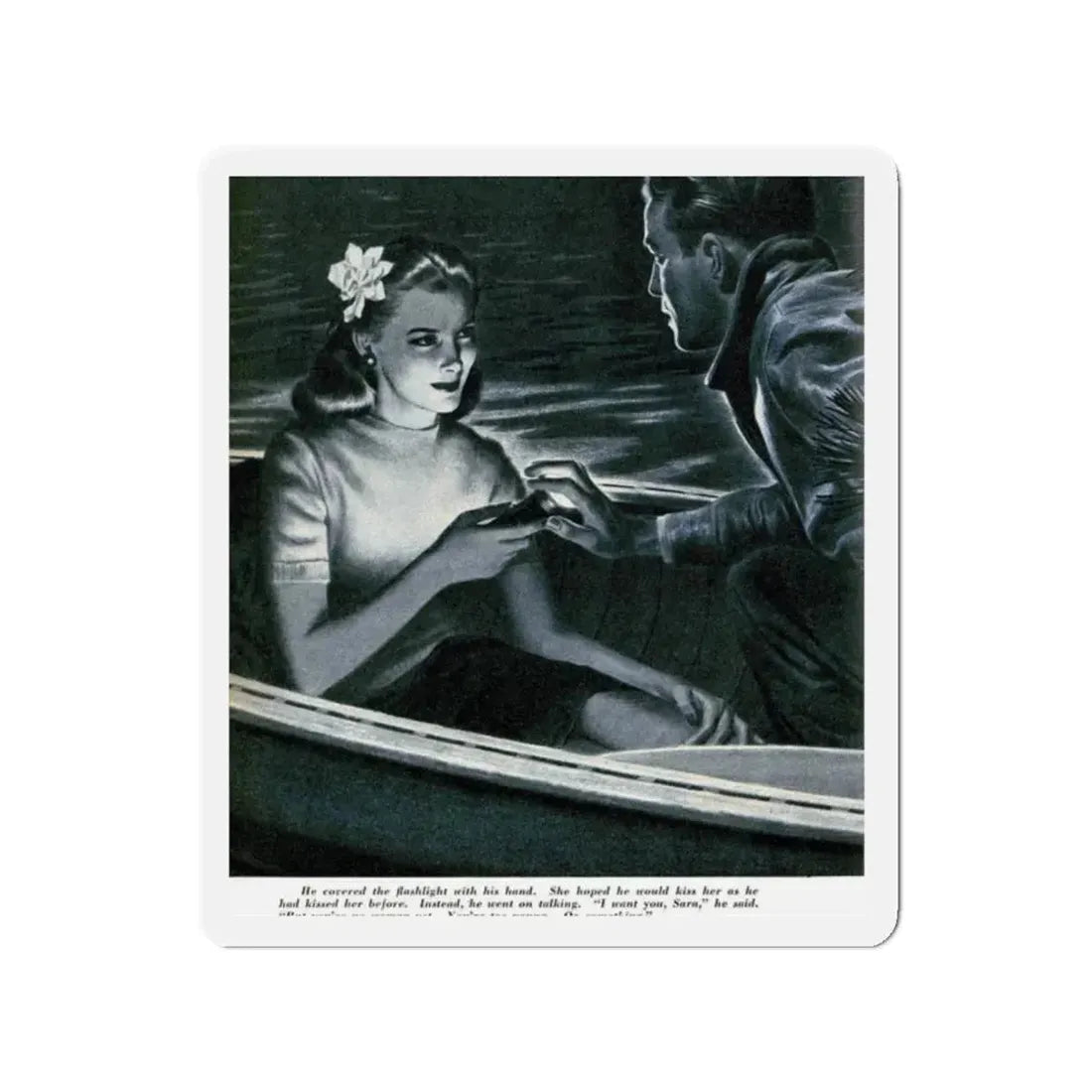 Never Be Sorry, Redbook, April 1944 (Magazine Illustration) Refrigerator Magnet 2 Inch - The Sticker Space