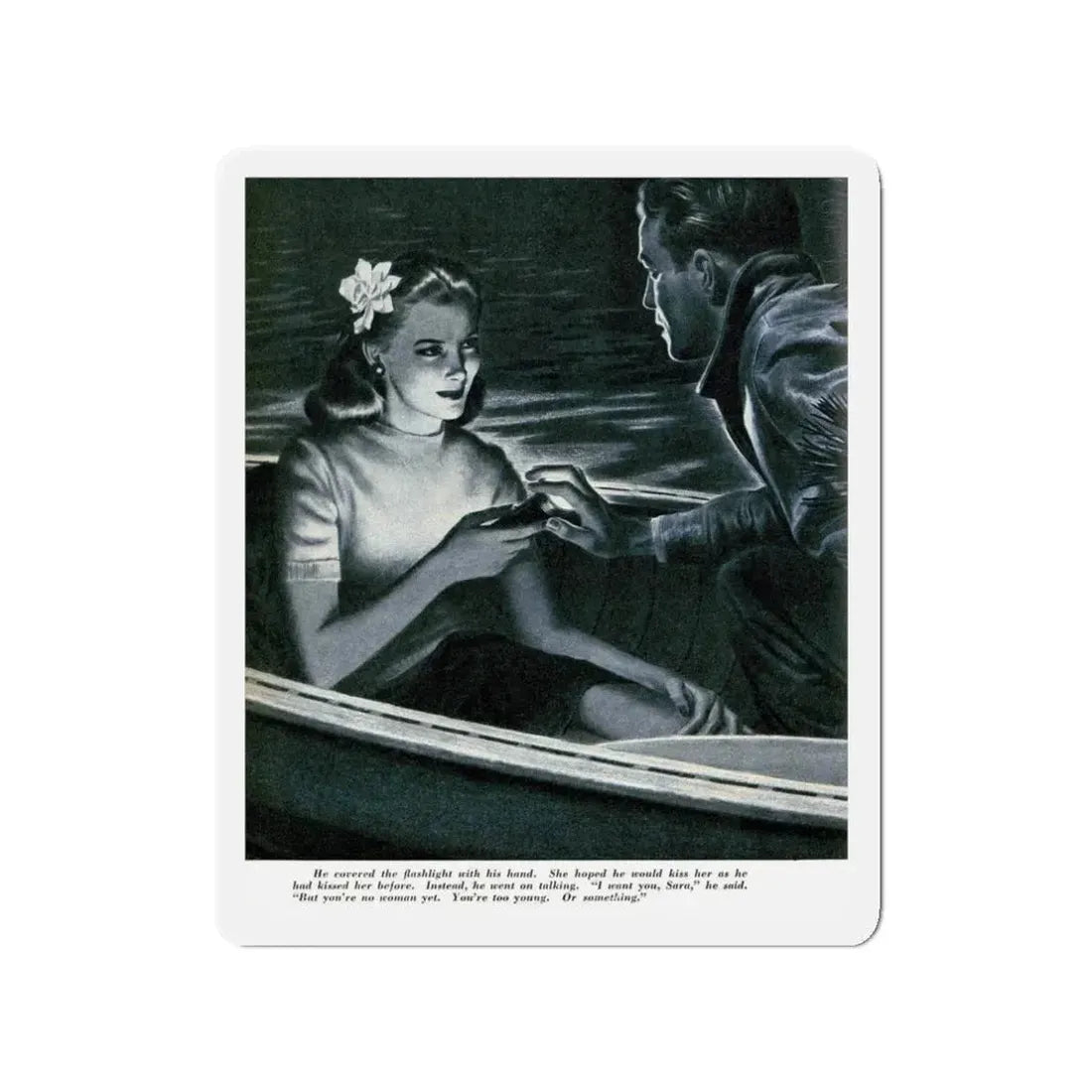 Never Be Sorry, Redbook, April 1944 (Magazine Illustration) Refrigerator Magnet 3 Inch - The Sticker Space