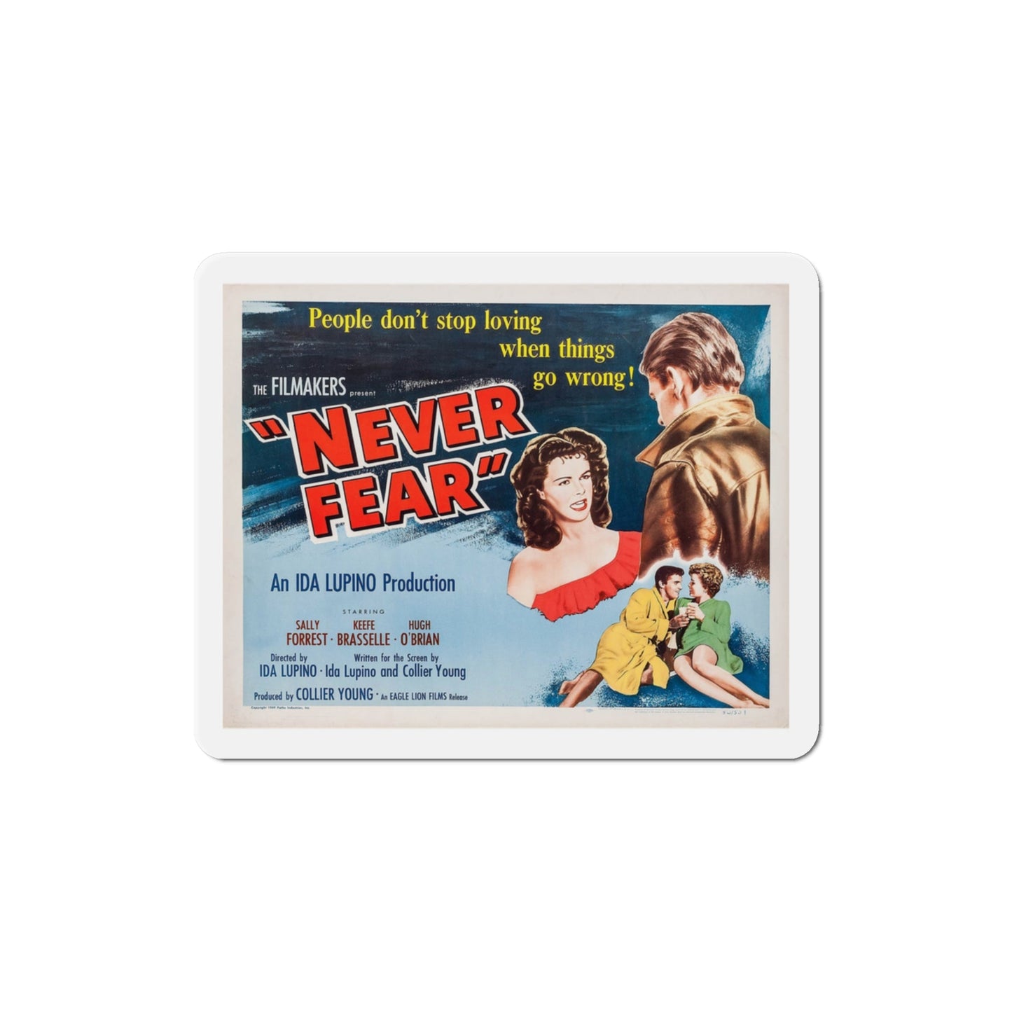 Never Fear 1950 Movie Poster Die-Cut Magnet-3 Inch-The Sticker Space