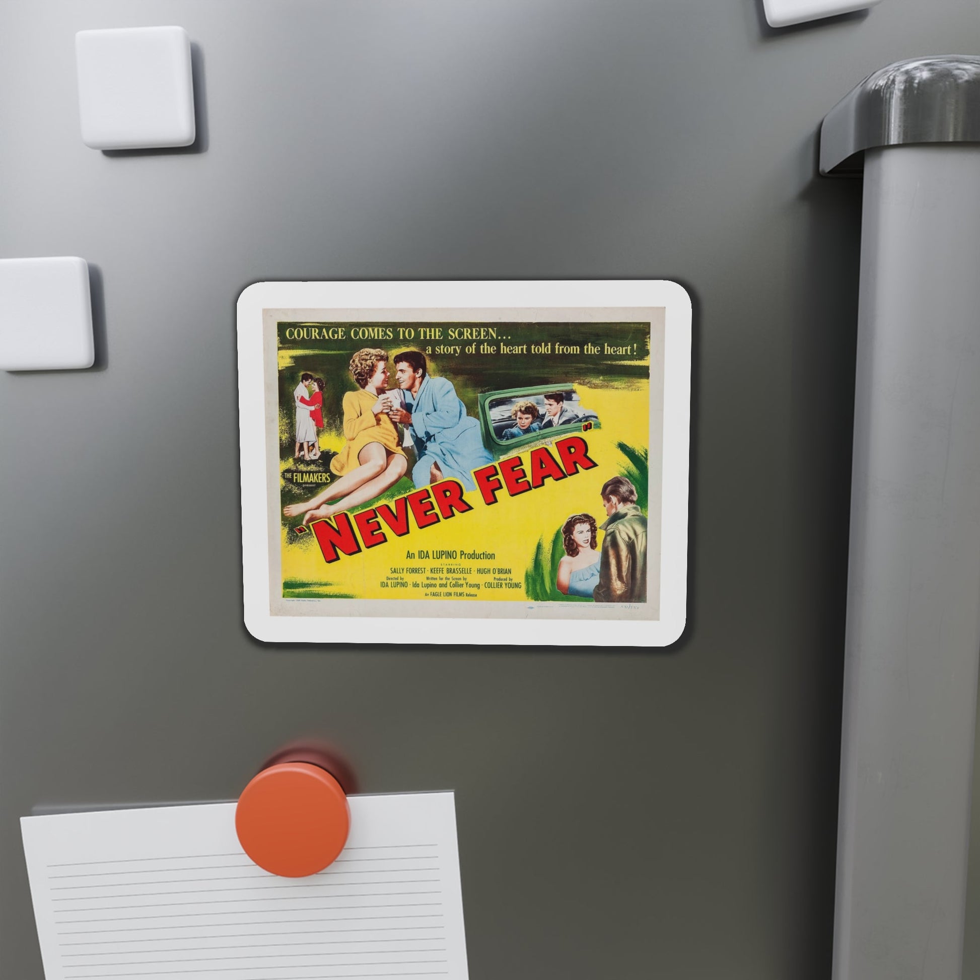 Never Fear 1950 v2 Movie Poster Die-Cut Magnet-The Sticker Space