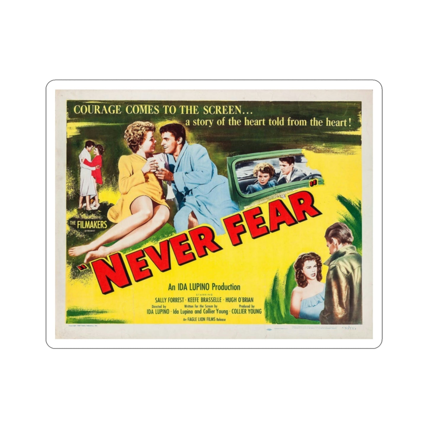 Never Fear 1950 v2 Movie Poster STICKER Vinyl Die-Cut Decal-2 Inch-The Sticker Space