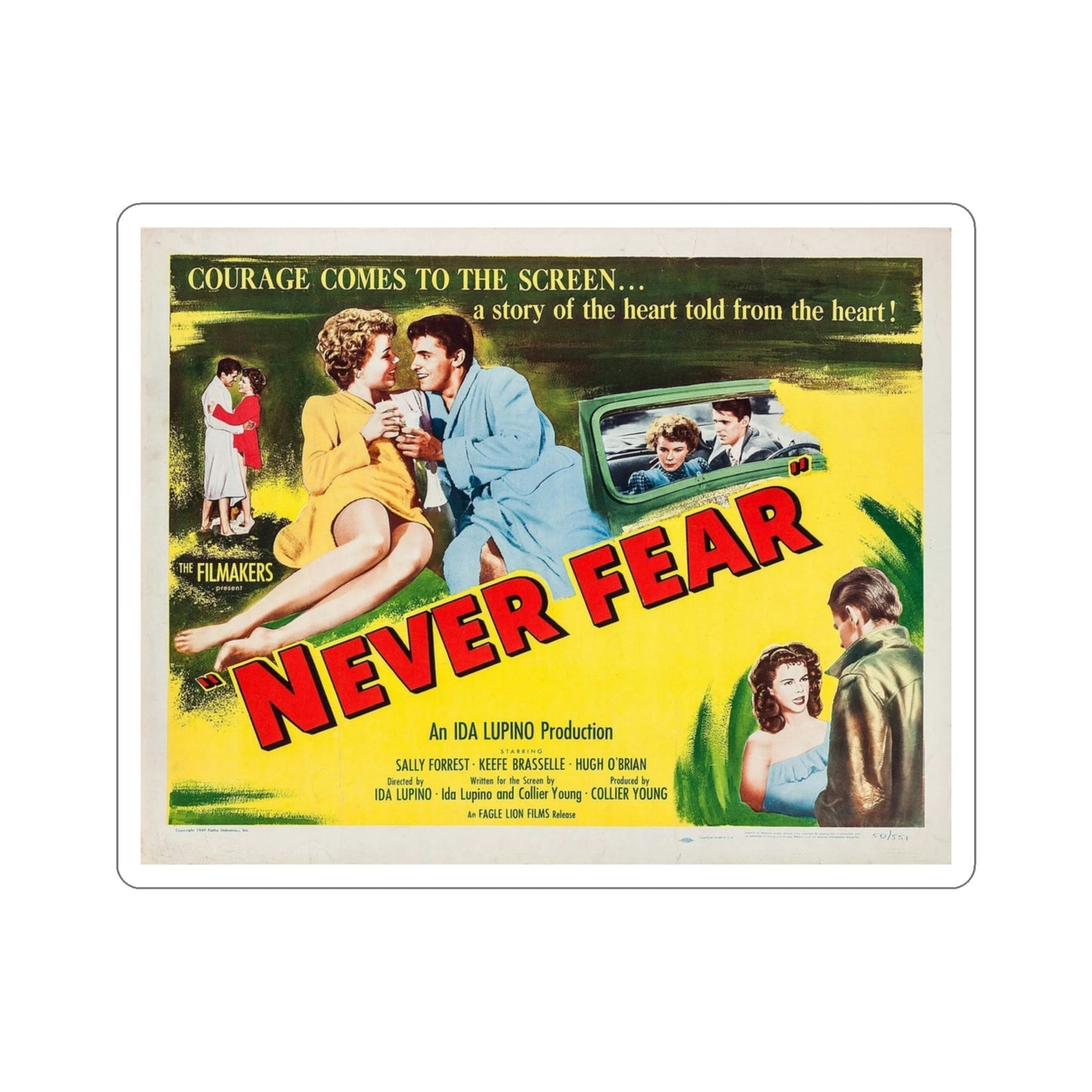 Never Fear 1950 v2 Movie Poster STICKER Vinyl Die-Cut Decal-4 Inch-The Sticker Space