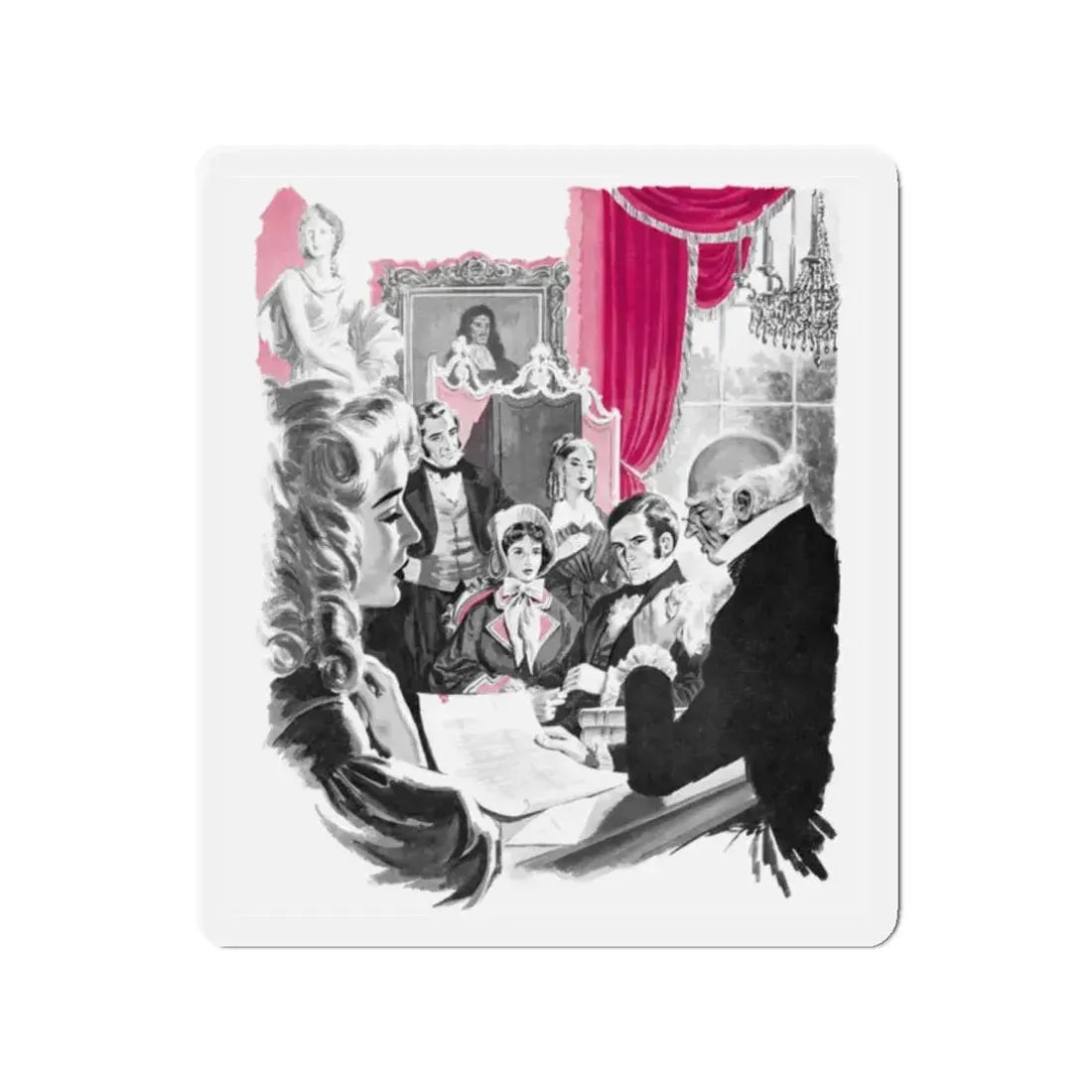 Never Look Back by Robert Blake (4), Woman's Illustrated magazine, 1958 (Magazine Illustration) Refrigerator Magnet 2 Inch - The Sticker Space