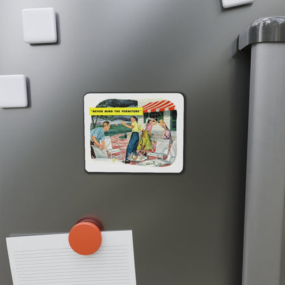 Never Mind The Furniture (Magazine Illustration) Refrigerator Magnet-The Sticker Space