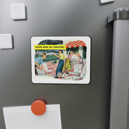 Never Mind The Furniture (Magazine Illustration) Refrigerator Magnet-The Sticker Space