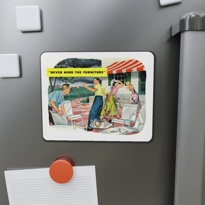 Never Mind The Furniture (Magazine Illustration) Refrigerator Magnet-The Sticker Space