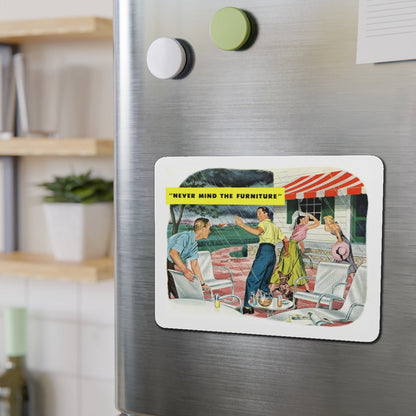 Never Mind The Furniture (Magazine Illustration) Refrigerator Magnet-The Sticker Space