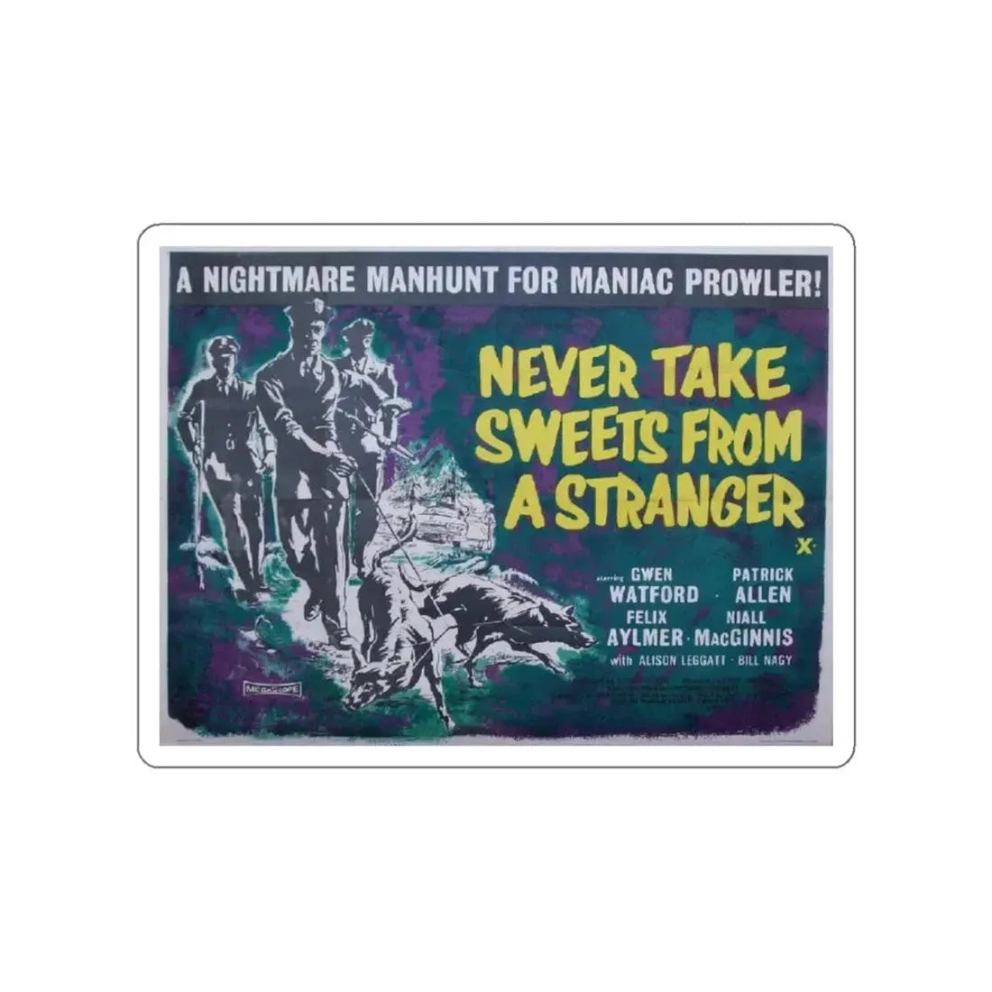 NEVER TAKE SWEETS FROM A STRANGER 1960 Movie Poster STICKER Vinyl Die-Cut Decal - The Sticker Space