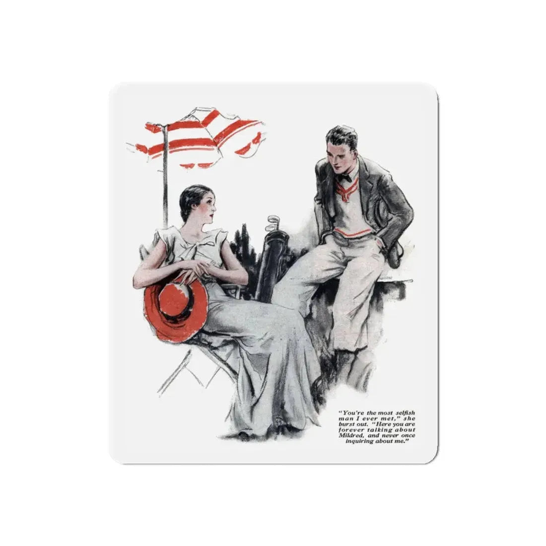 Never Talk to Strangers (1), Redbook, December 1932 (Magazine Illustration) Refrigerator Magnet - The Sticker Space