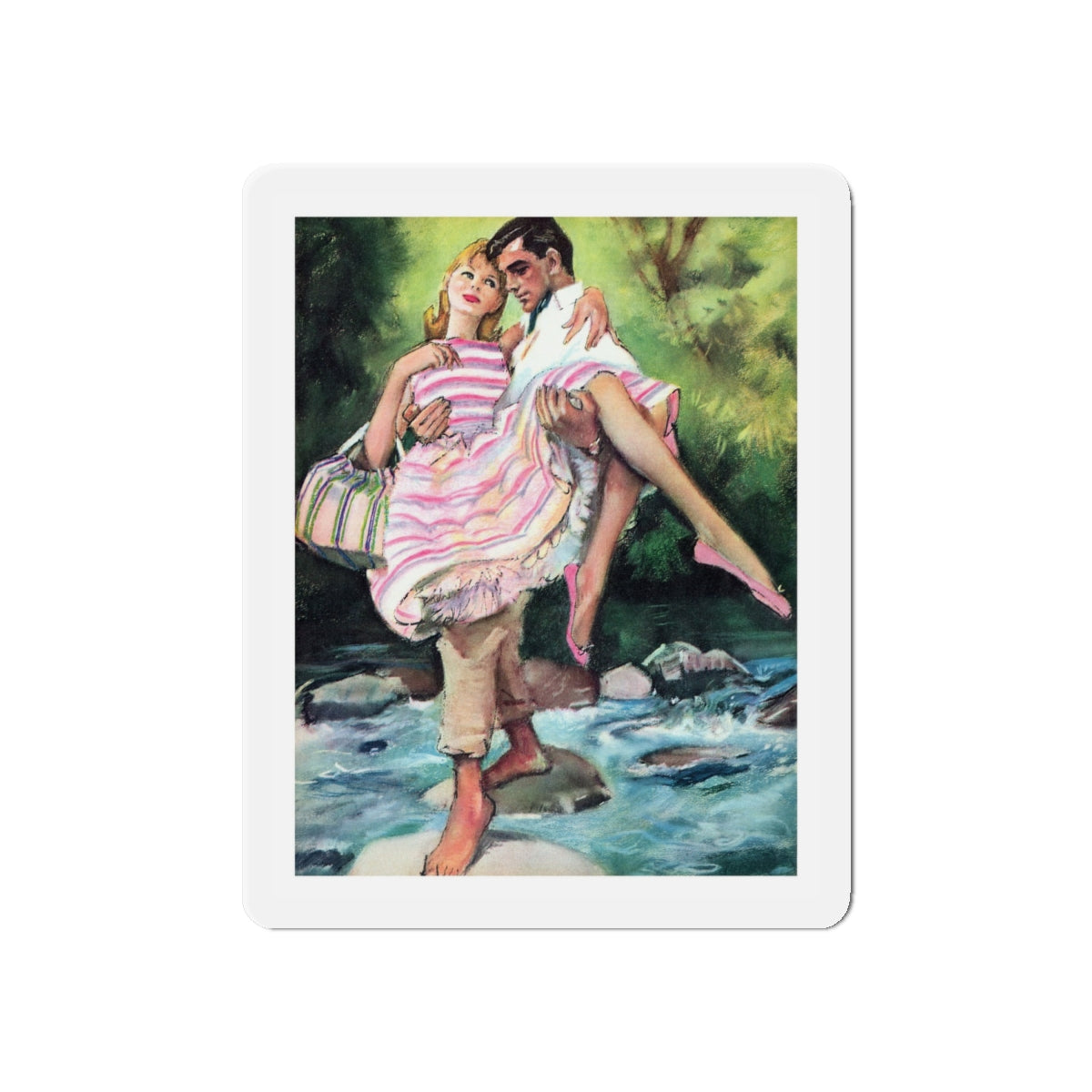 Never The Same by Cathleen Rogers, Woman's Realm magazine, 1960 (Magazine Illustration) Refrigerator Magnet-6 × 6"-The Sticker Space