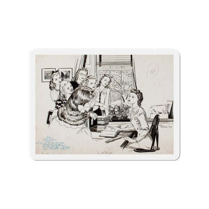 Never to Marry, magazine story illustration, 1943 (Magazine Illustration) Refrigerator Magnet-4" x 4"-The Sticker Space