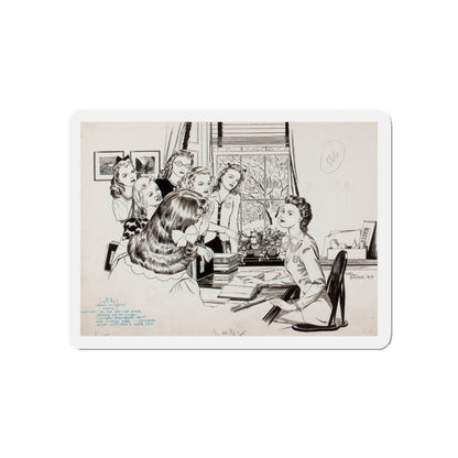 Never to Marry, magazine story illustration, 1943 (Magazine Illustration) Refrigerator Magnet-5" x 5"-The Sticker Space