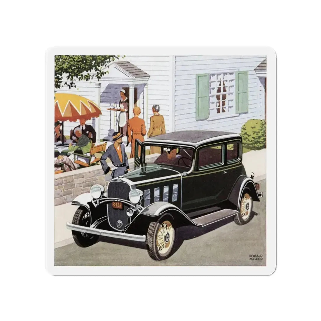 New Chevrolet Six, advertisement, The American Magazine, July 1932 (Magazine Illustration) Refrigerator Magnet 4 Inch - The Sticker Space