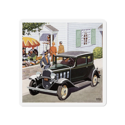 New Chevrolet Six, advertisement, The American Magazine, July 1932 (Magazine Illustration) Refrigerator Magnet-6 × 6"-The Sticker Space