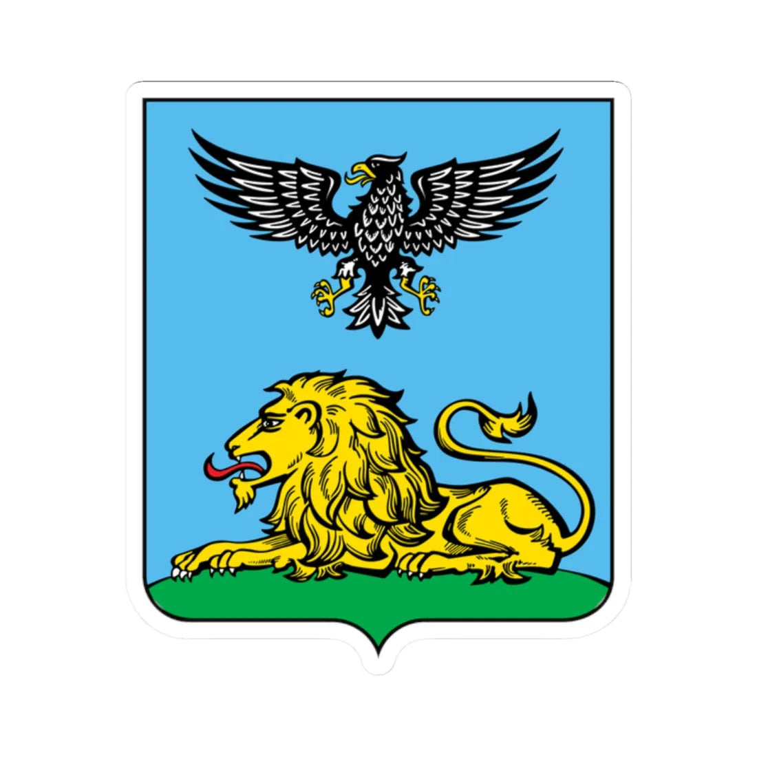 New Coat of arms of Belgorod Oblast (Russia) (Coat of Arms) STICKER Vinyl Kiss-Cut Decal 2 Inch White - The Sticker Space