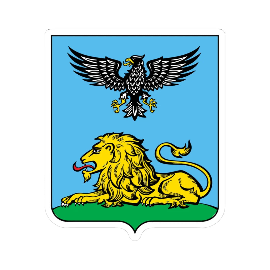 New Coat of arms of Belgorod Oblast (Russia) (Coat of Arms) STICKER Vinyl Kiss-Cut Decal 3 Inch White - The Sticker Space