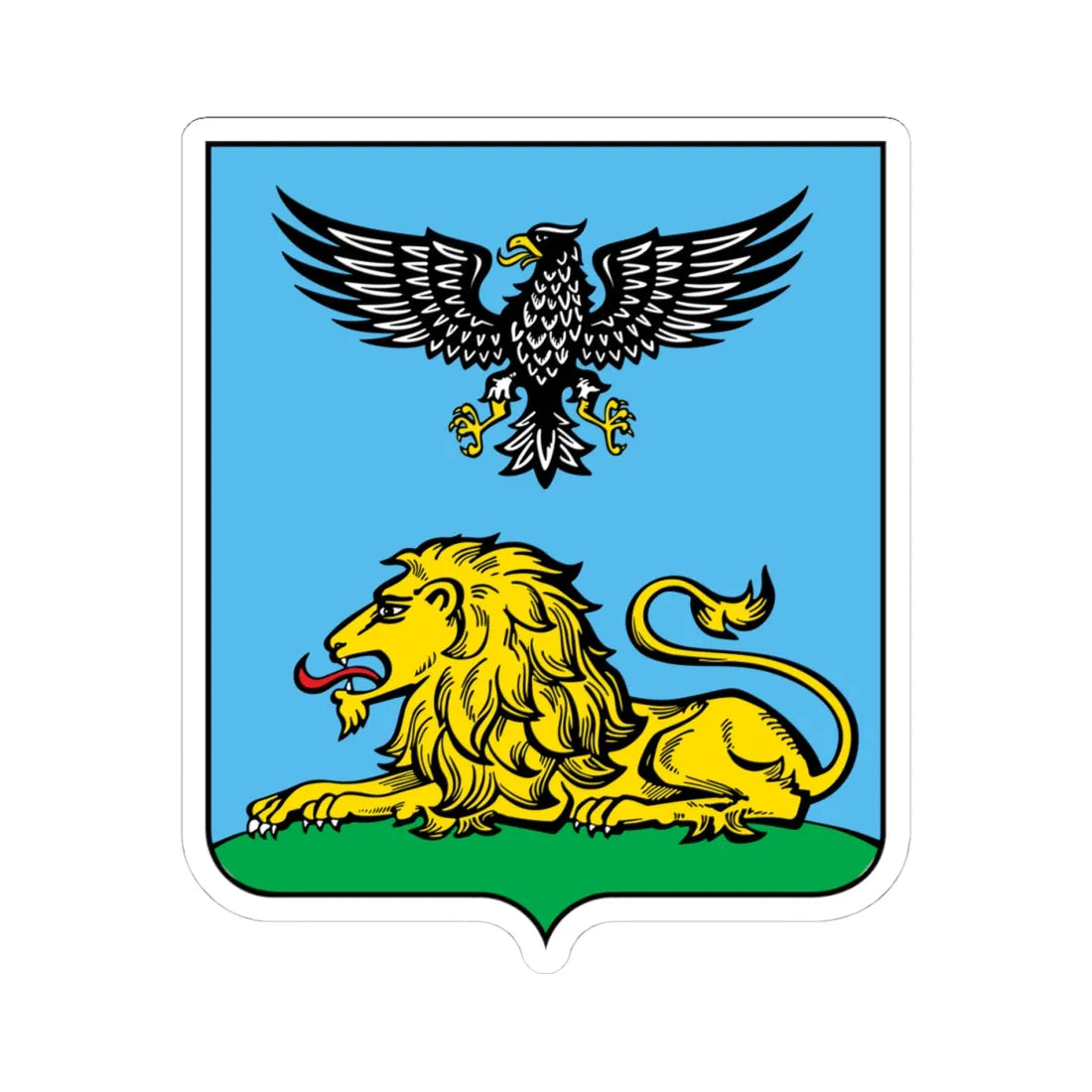 New Coat of arms of Belgorod Oblast (Russia) (Coat of Arms) STICKER Vinyl Kiss-Cut Decal 4 Inch White - The Sticker Space