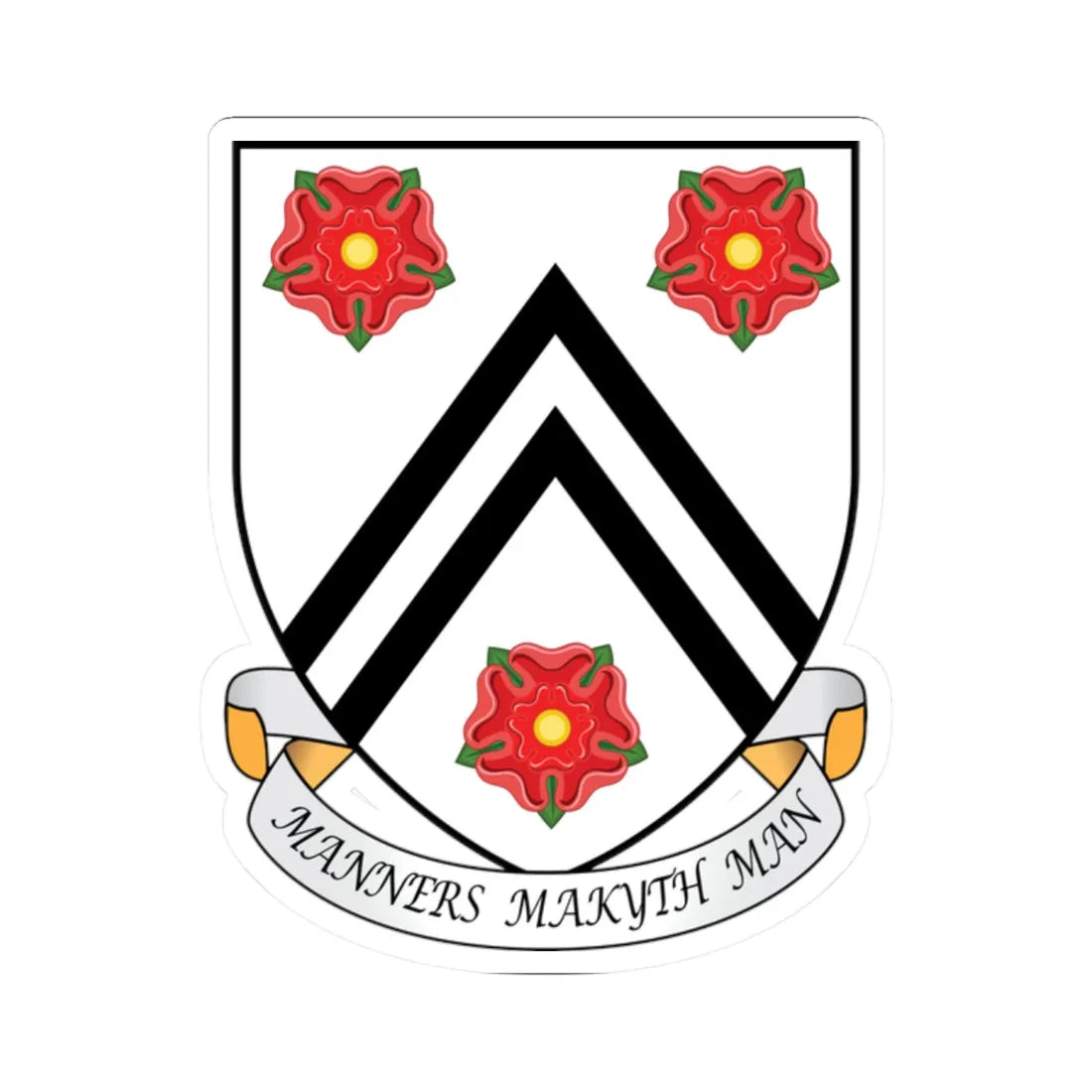 New College Oxford Coat Of Arms Motto (England) (Coat of Arms) STICKER Vinyl Kiss-Cut Decal 2 Inch White - The Sticker Space