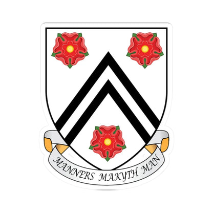 New College Oxford Coat Of Arms Motto (England) (Coat of Arms) STICKER Vinyl Kiss-Cut Decal 2 Inch White - The Sticker Space
