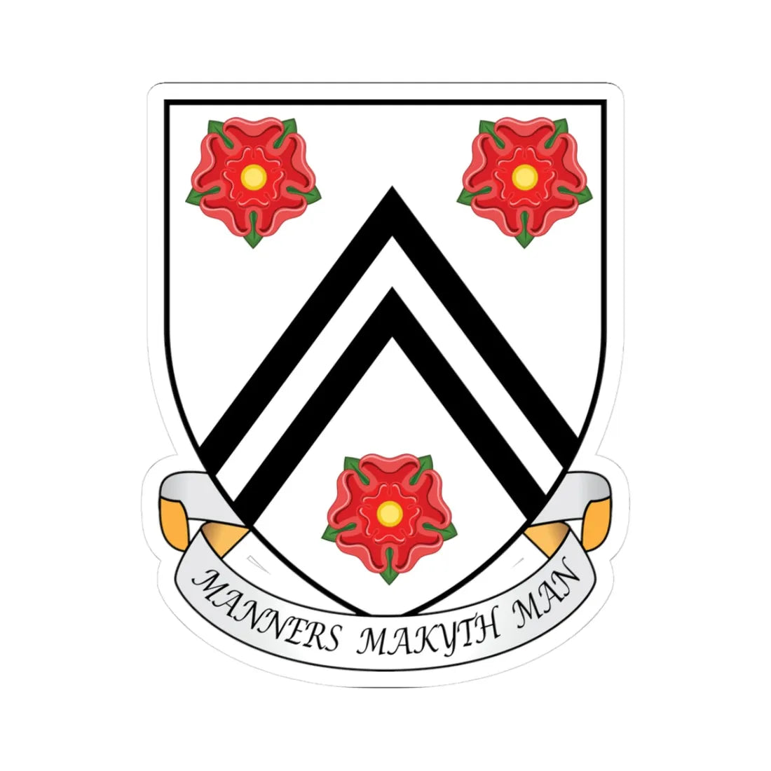 New College Oxford Coat Of Arms Motto (England) (Coat of Arms) STICKER Vinyl Kiss-Cut Decal 3 Inch White - The Sticker Space