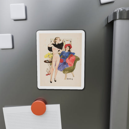 New Dress, 1939 (Magazine Illustration) Refrigerator Magnet-The Sticker Space