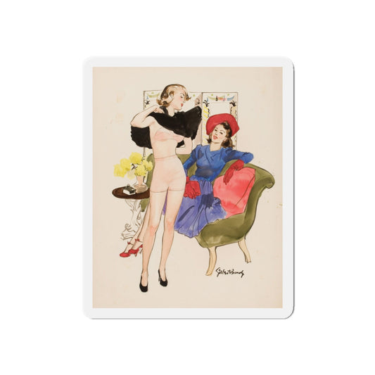 New Dress, 1939 (Magazine Illustration) Refrigerator Magnet-6 × 6"-The Sticker Space