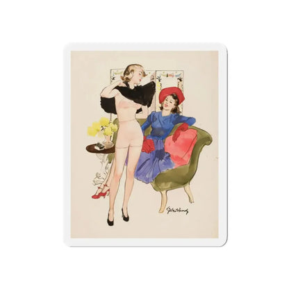 New Dress, 1939 (Magazine Illustration) Refrigerator Magnet - The Sticker Space