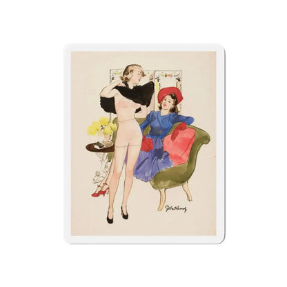 New Dress, 1939 (Magazine Illustration) Refrigerator Magnet - The Sticker Space
