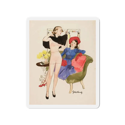 New Dress, 1939 (Magazine Illustration) Refrigerator Magnet - The Sticker Space