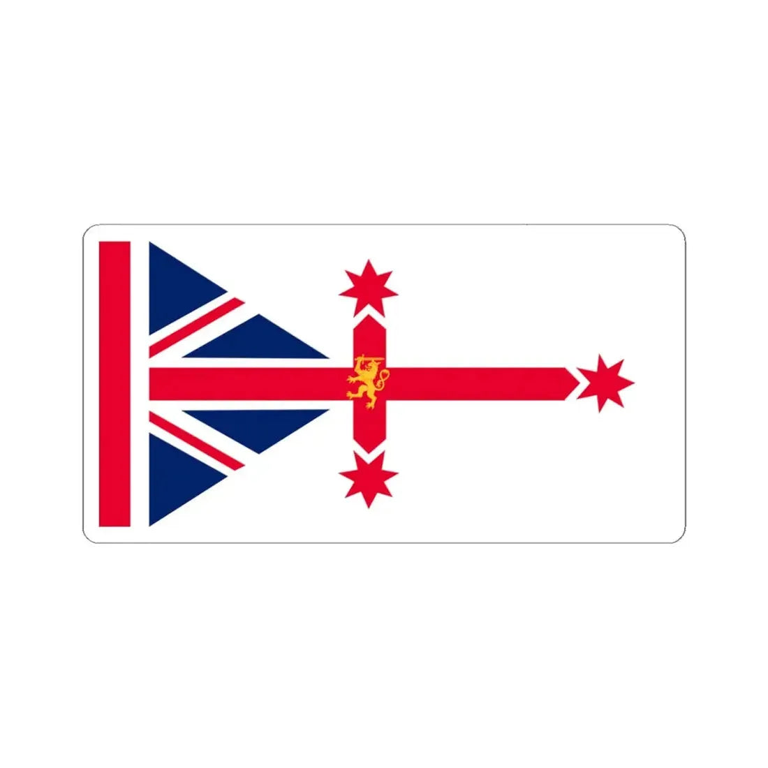 New England Australia Flag Ian Johnston Proposal (Australia) STICKER Vinyl Kiss-Cut Decal 4 Inch White - The Sticker Space
