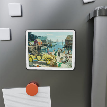 New England Clambake, 1912 Oldsmobile, Great Moments in Early American Motoring, 1970 (Magazine Illustration) Refrigerator Magnet-The Sticker Space