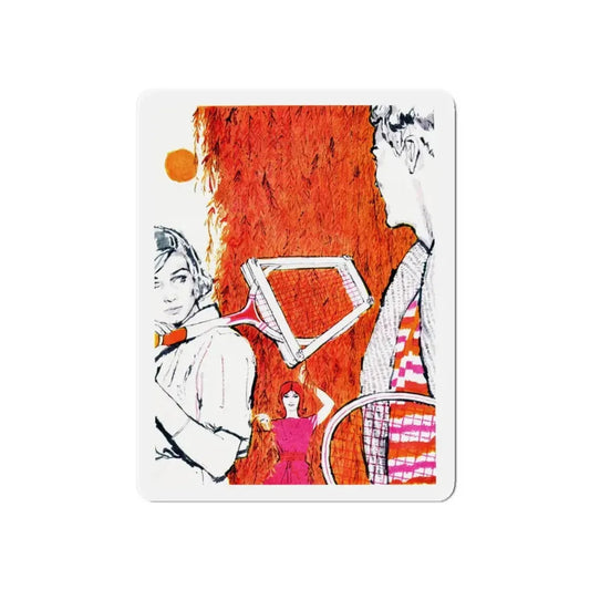 New Family at Pond Cottage (1), Cosmopolitan, December 1958 (Magazine Illustration) Refrigerator Magnet 6 Inch - The Sticker Space