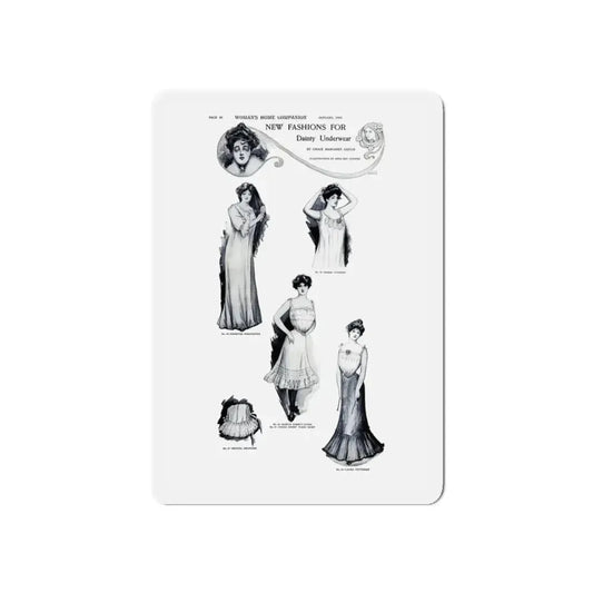 New Fashions for Dainty Underwear, Woman's Home Companion, January 1903 (Magazine Illustration) Refrigerator Magnet 6 Inch - The Sticker Space