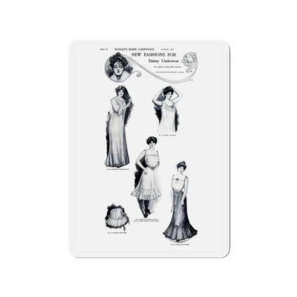 New Fashions for Dainty Underwear, Woman's Home Companion, January 1903 (Magazine Illustration) Refrigerator Magnet-2" x 2"-The Sticker Space