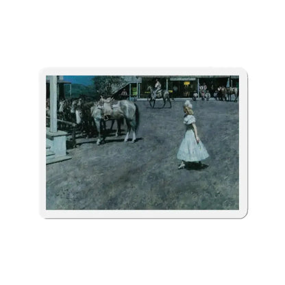 New Girl, 1978 (Magazine Illustration) Refrigerator Magnet 2 Inch - The Sticker Space