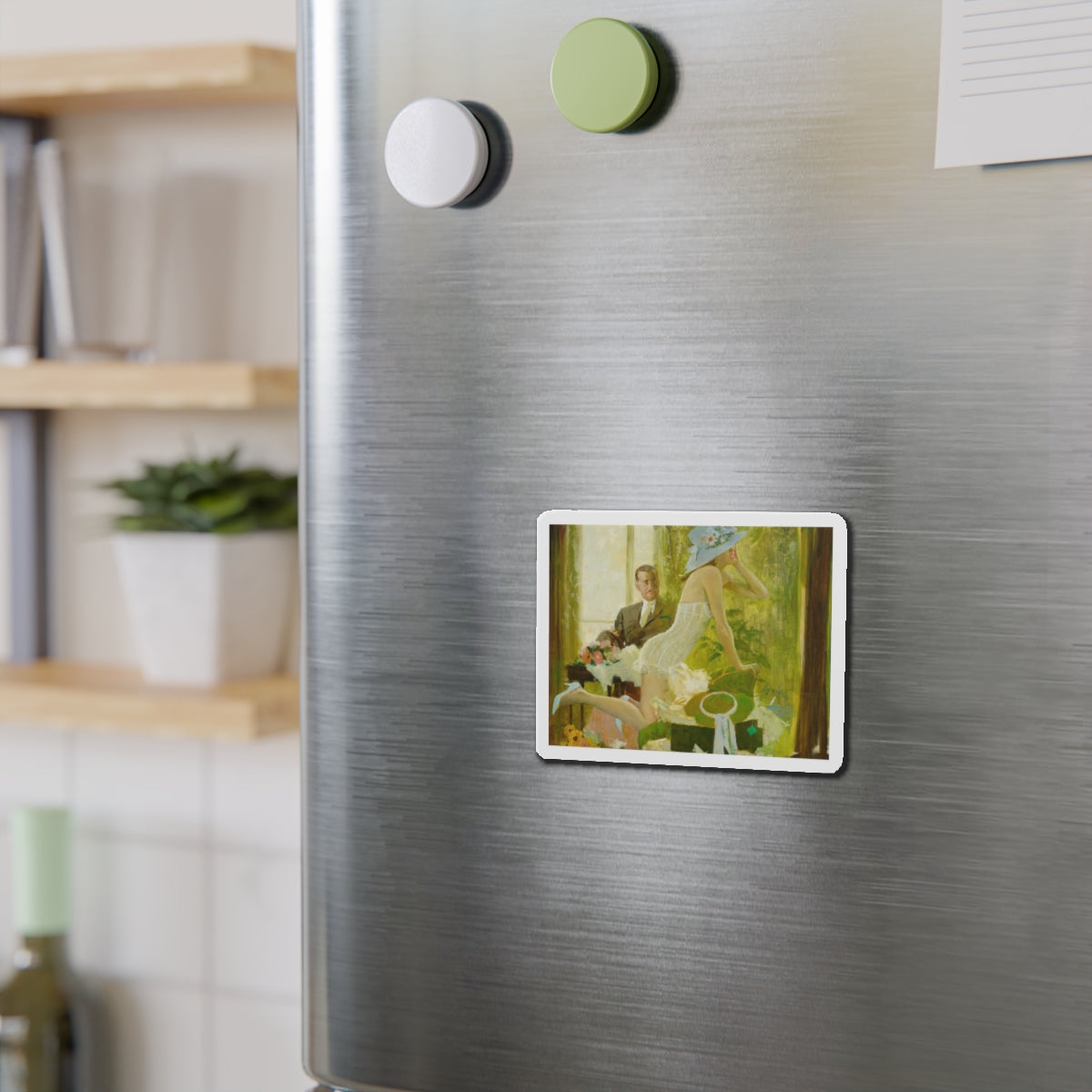 New Hats (Magazine Illustration) Refrigerator Magnet-The Sticker Space