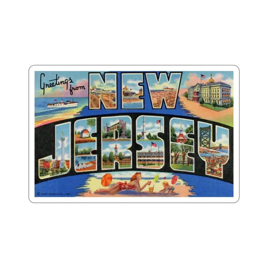 New Jersey (Greeting Cards) STICKER Vinyl Die-Cut Decal 6 Inch - The Sticker Space
