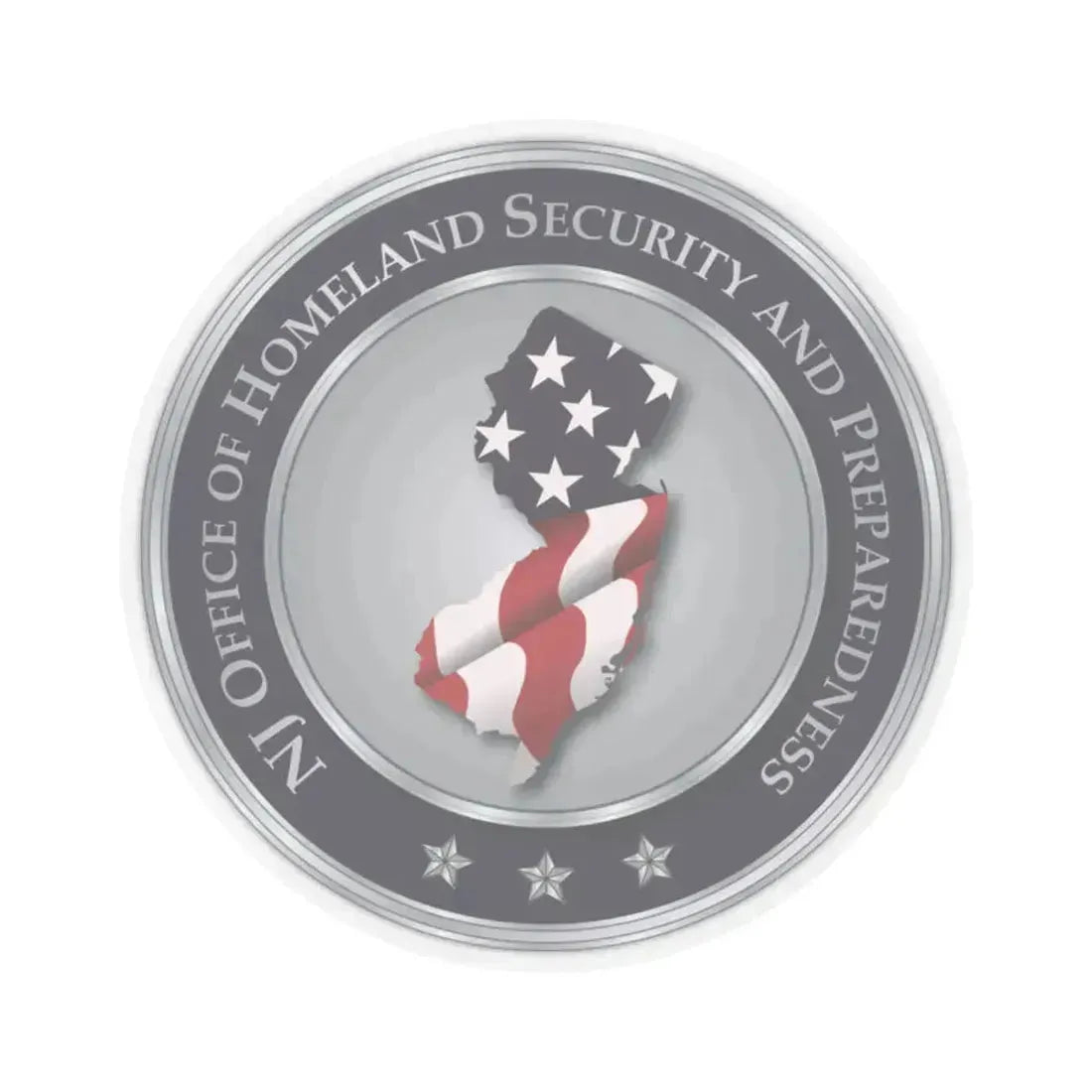 New Jersey Office of Homeland Security and Preparedness - STICKER Vinyl Kiss-Cut Decal 2 Inch Transparent - The Sticker Space
