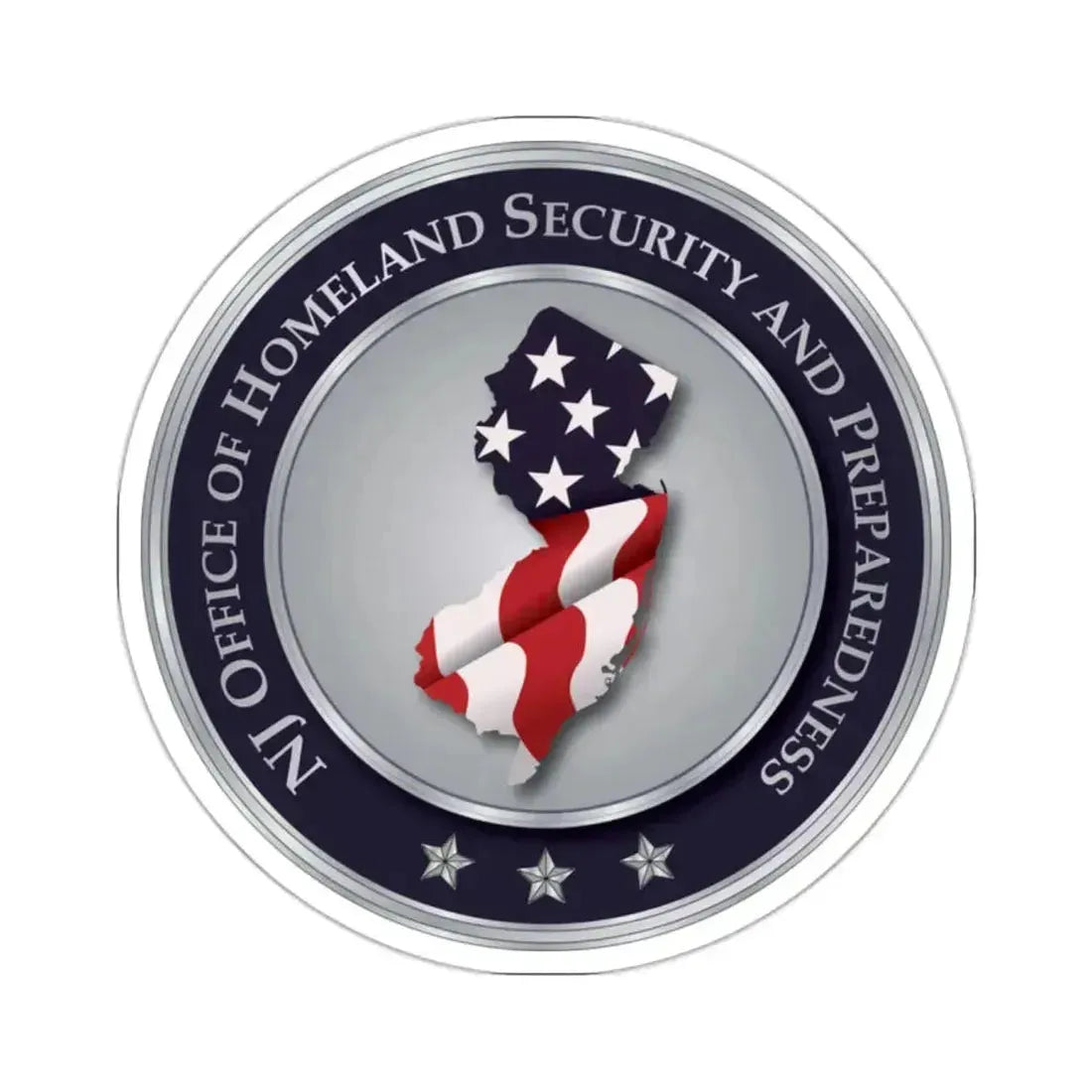 New Jersey Office of Homeland Security and Preparedness - STICKER Vinyl Kiss-Cut Decal 2 Inch White - The Sticker Space