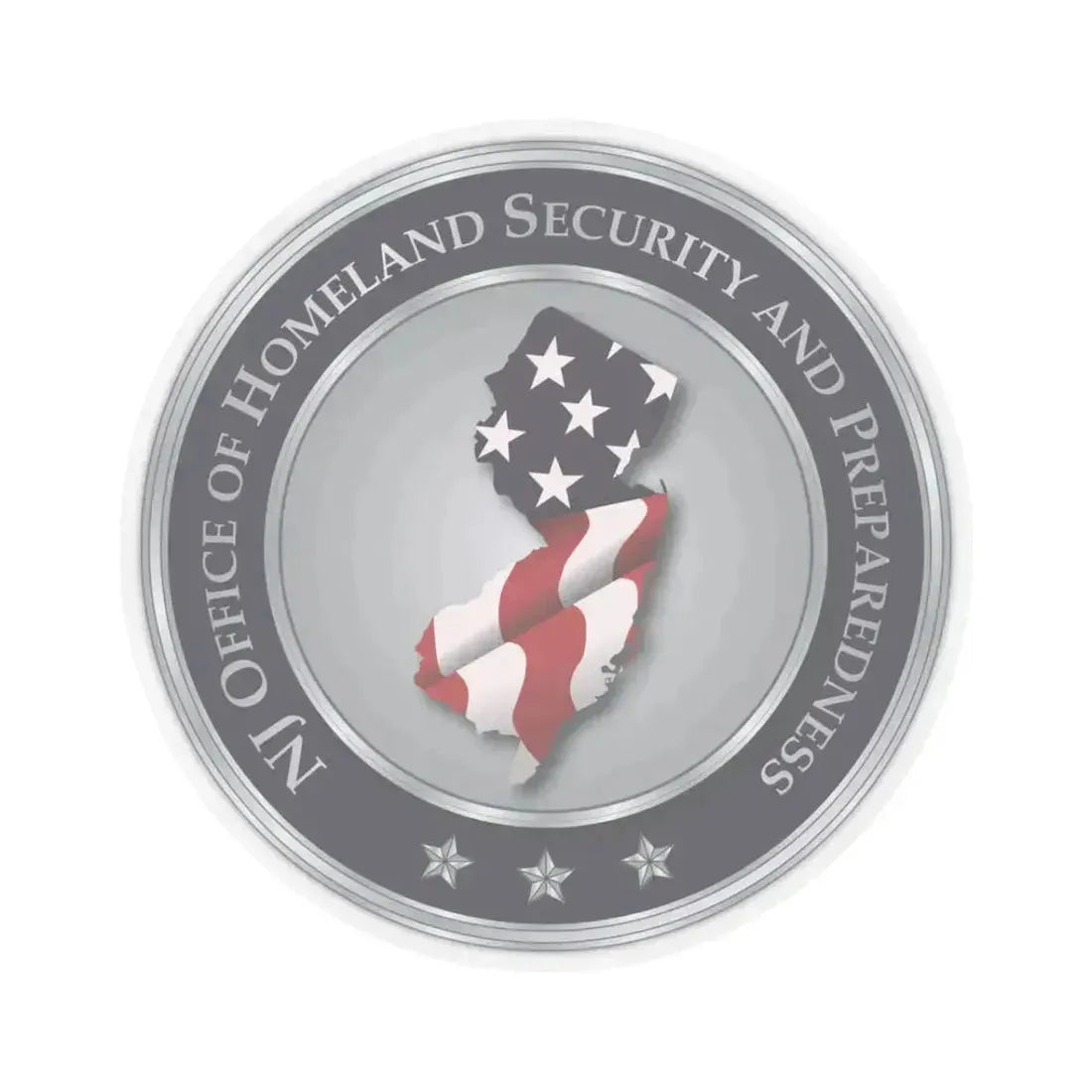 New Jersey Office of Homeland Security and Preparedness - STICKER Vinyl Kiss-Cut Decal 3 Inch Transparent - The Sticker Space