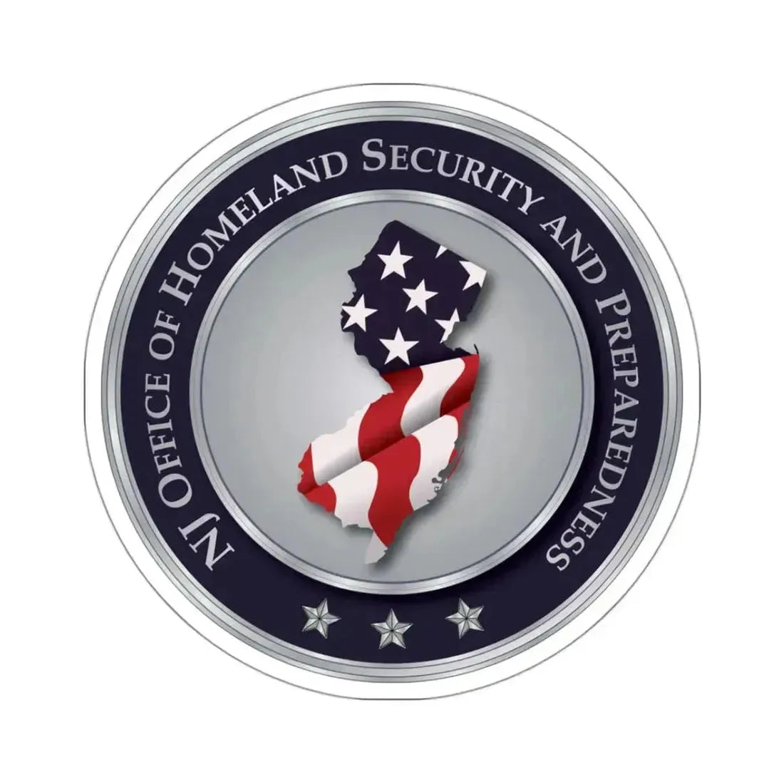 New Jersey Office of Homeland Security and Preparedness - STICKER Vinyl Kiss-Cut Decal 3 Inch White - The Sticker Space