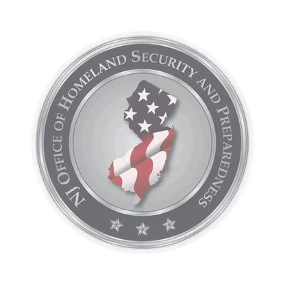 New Jersey Office of Homeland Security and Preparedness - STICKER Vinyl Kiss-Cut Decal 4 Inch Transparent - The Sticker Space