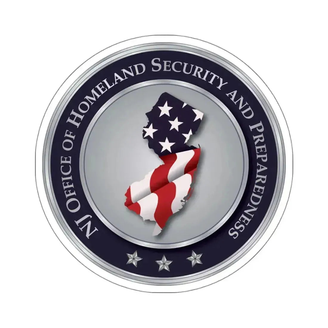 New Jersey Office of Homeland Security and Preparedness - STICKER Vinyl Kiss-Cut Decal 4 Inch White - The Sticker Space