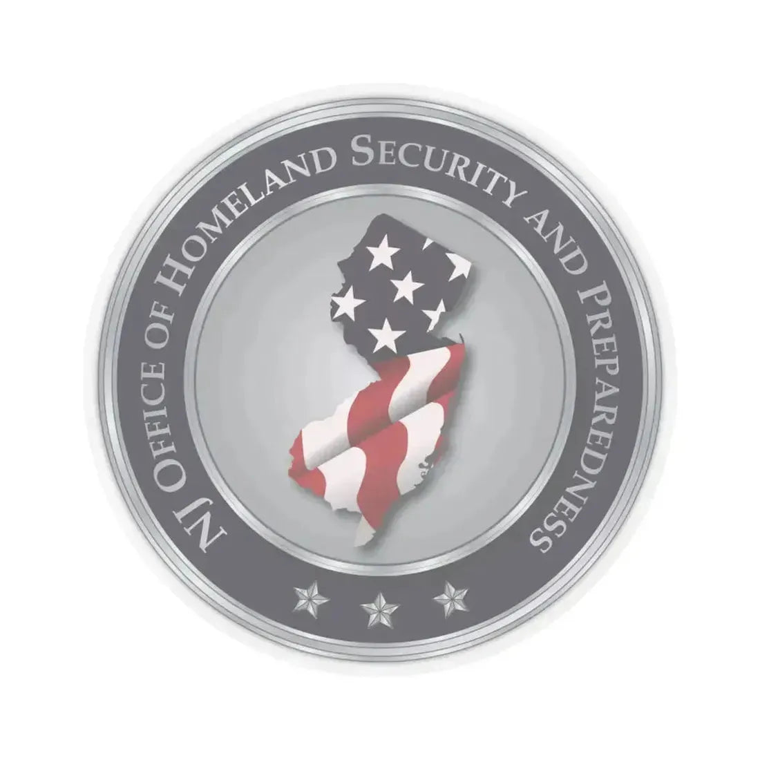 New Jersey Office of Homeland Security and Preparedness - STICKER Vinyl Kiss-Cut Decal 6 Inch Transparent - The Sticker Space