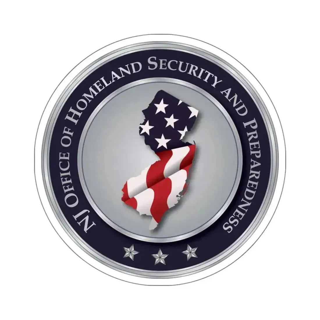New Jersey Office of Homeland Security and Preparedness - STICKER Vinyl Kiss-Cut Decal 6 Inch White - The Sticker Space