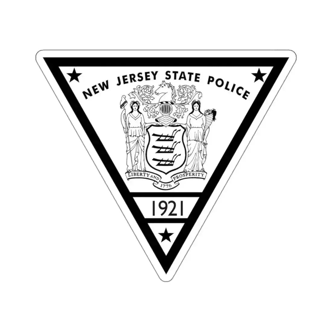 New Jersey State Police - STICKER Vinyl Kiss-Cut Decal 4 Inch White - The Sticker Space