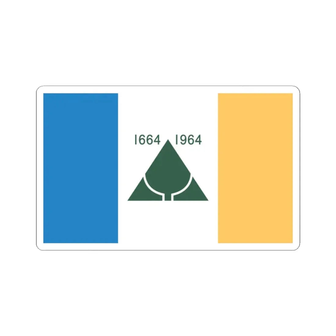 New Jersey Tricentennial Flag (United States) STICKER Vinyl Kiss-Cut Decal 2 Inch White - The Sticker Space