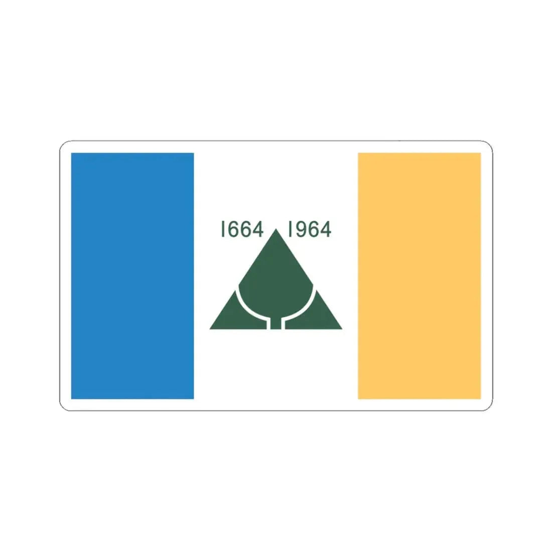 New Jersey Tricentennial Flag (United States) STICKER Vinyl Kiss-Cut Decal 3 Inch White - The Sticker Space